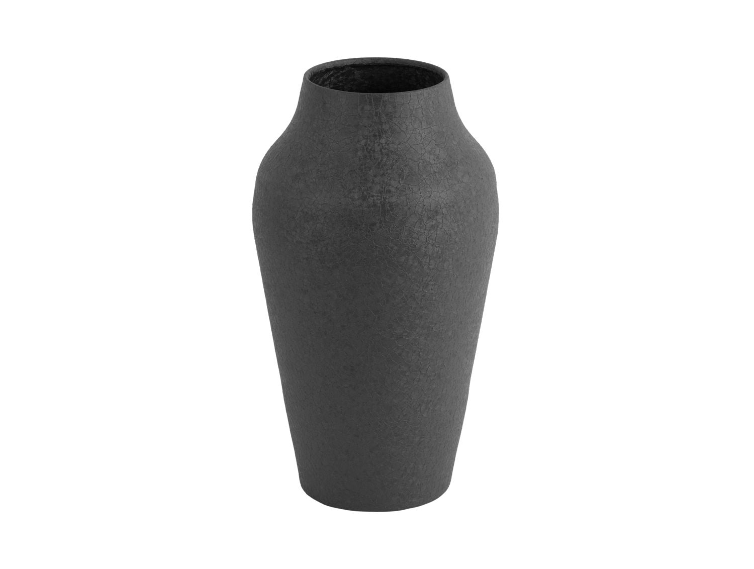 present time Vase Boaz cone wide iron textured black