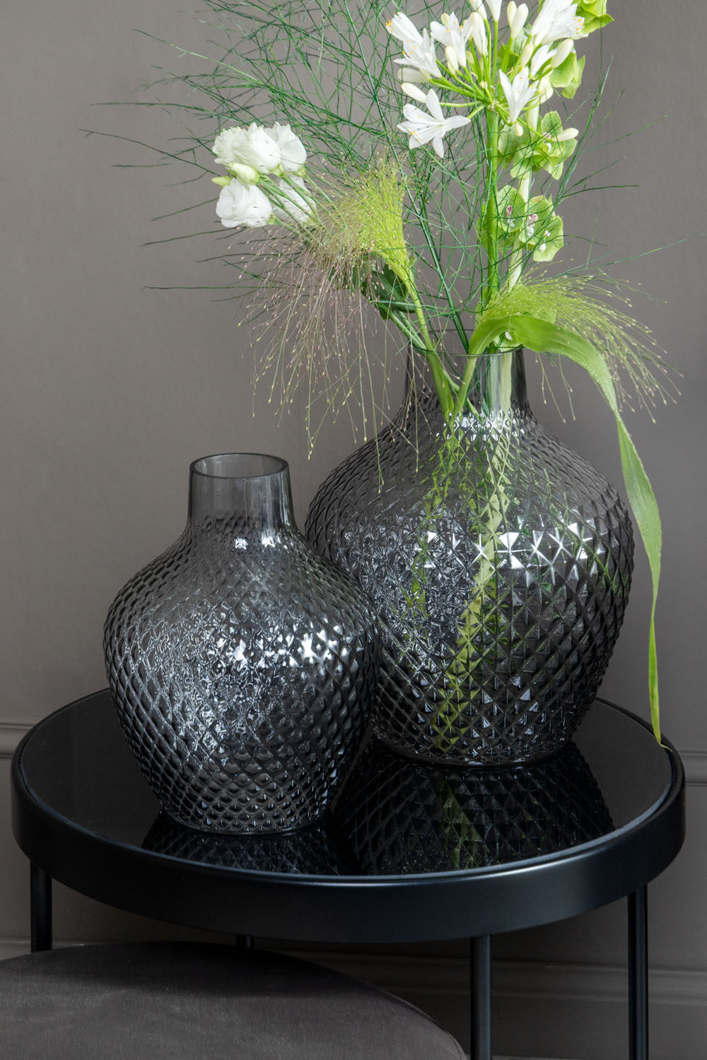 present time Vase Delight glass dark grey