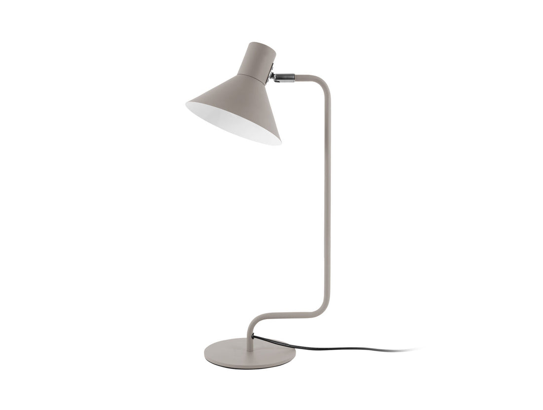 Leitmotiv Table lamp Office Curved metal warm grey