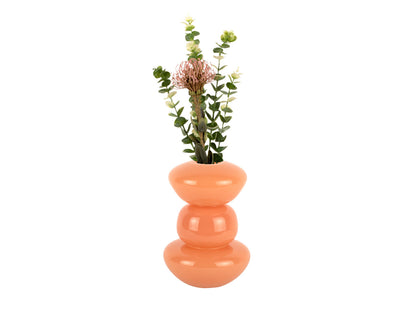 present time Vase Bubbles glass medium soft orange