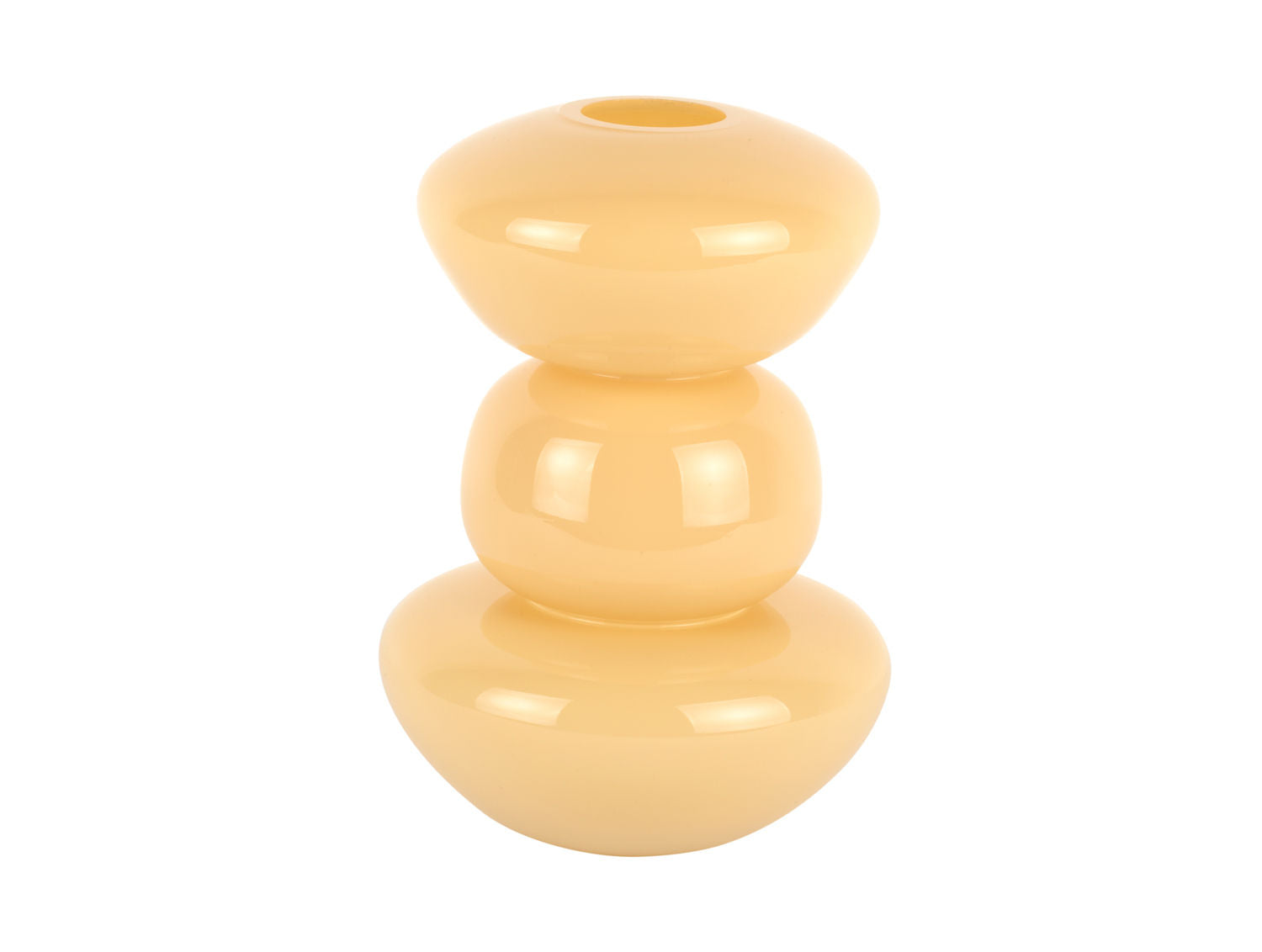 present time Vase Bubbles glass medium soft yellow