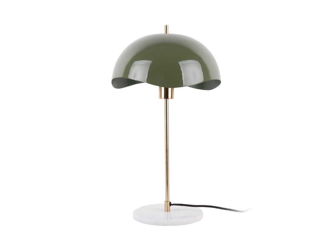 Leitmotiv Table lamp Waved Dome enamel jungle green