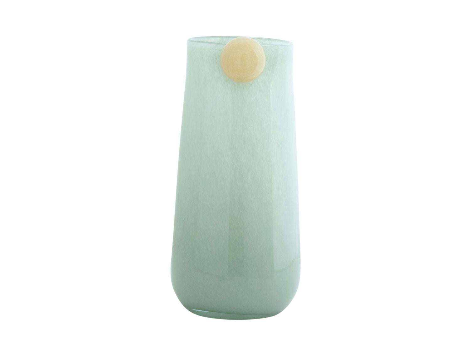 present time Vase Bolita glass large grayed jade w. soft yellow