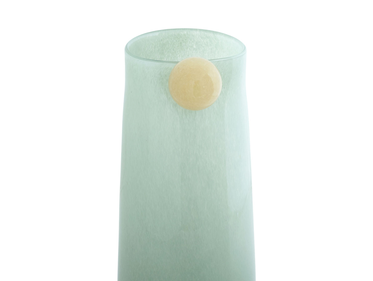 present time Vase Bolita glass large grayed jade w. soft yellow